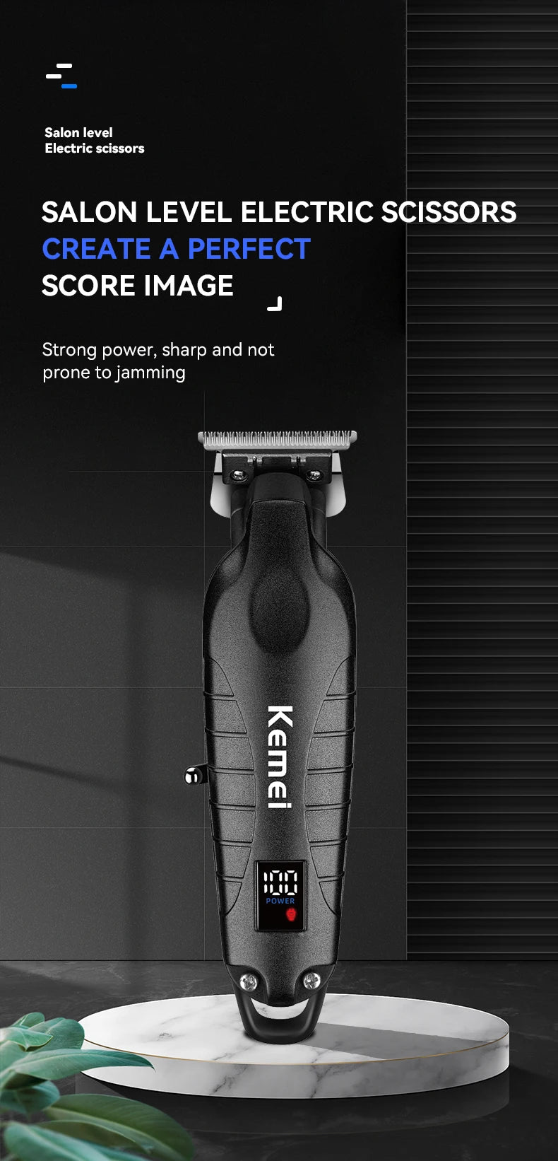 Kemei KM-2293 Original Electric Hair Clipper Rechargeable Hair Trimmer LCD Display Hairdresser Professional Cutting Machine