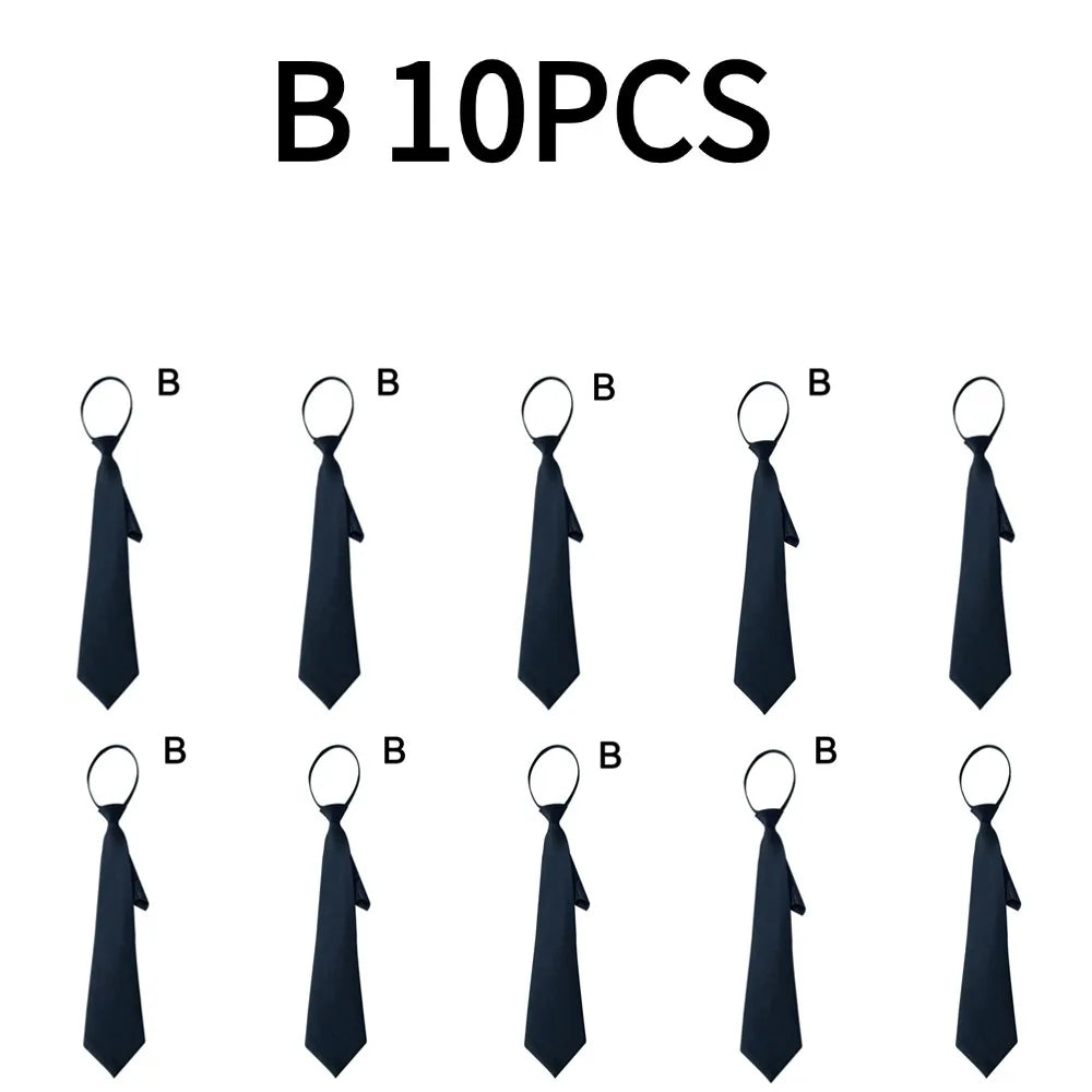 Unisex Zipper Tie For Man Woman Black Clip On Men Tie Security Ties For Clothes Neckties Uniform Suit Ties for Wholesale