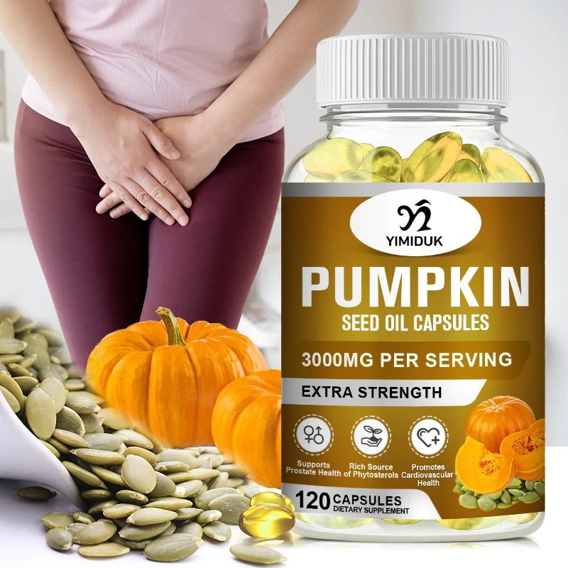 Best Pumpkin Seed Oil 3000mg Capsules, Support Heart Health, Cholesterol Support & Antioxidant Benefits, Overall Vitality, Vegan