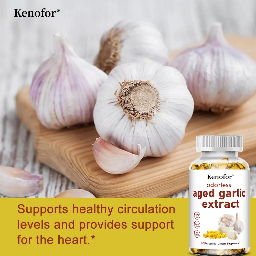 Aged Garlic Extract-odorless, Supports Heart Health, Supports Respiratory and Immune Health, Cleansing and Detoxification
