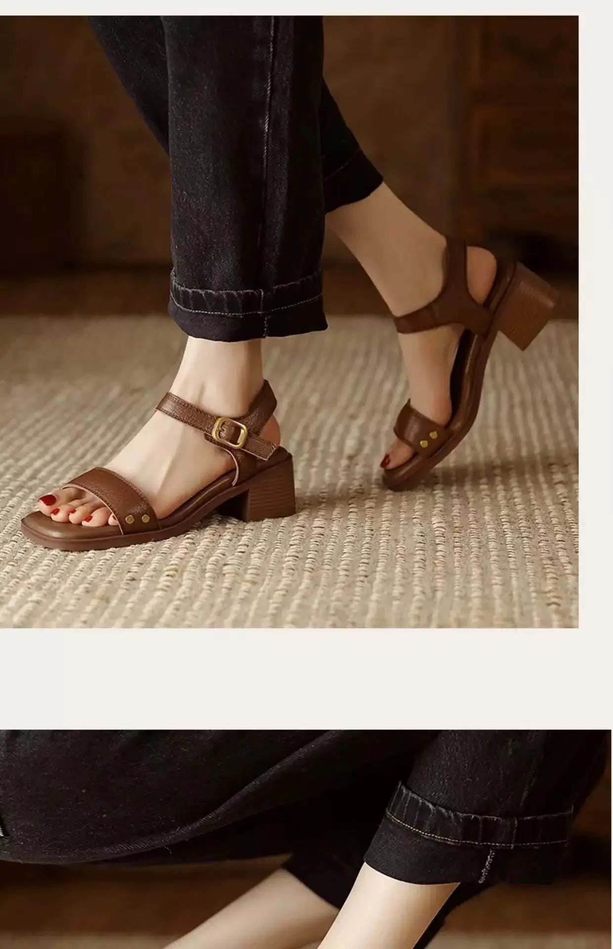 Women's Sandals Sexy High Heels Shoes for Woman Elegant Chunky Shoes New Pumps Party Flip Flops Dress Retro Mujer De Zapatos