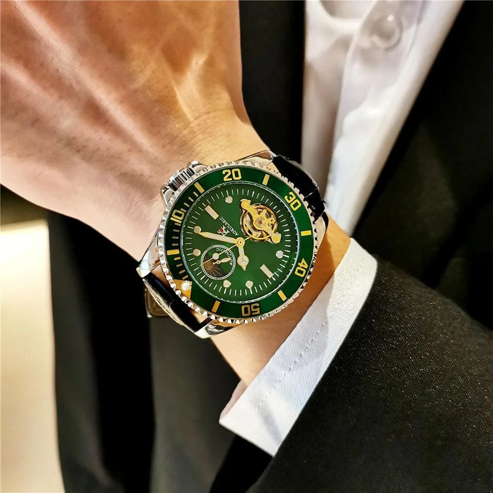 Series of Watches for Men, Fully Automatic Mechanical Watches, Hollow Design, Waterproof, High-End, Light Luxury, Fashionable, Business Casual, Simple, Stylish, Social, Young Men's Watches, Men's Models