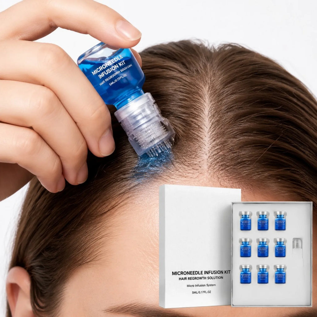 Hair Regrowth Microneedle Infusion Kit Nourishing Scalp Roots Anti-Thinning Hair Care Ampoule Serum Deep Penetration Scalp Serum