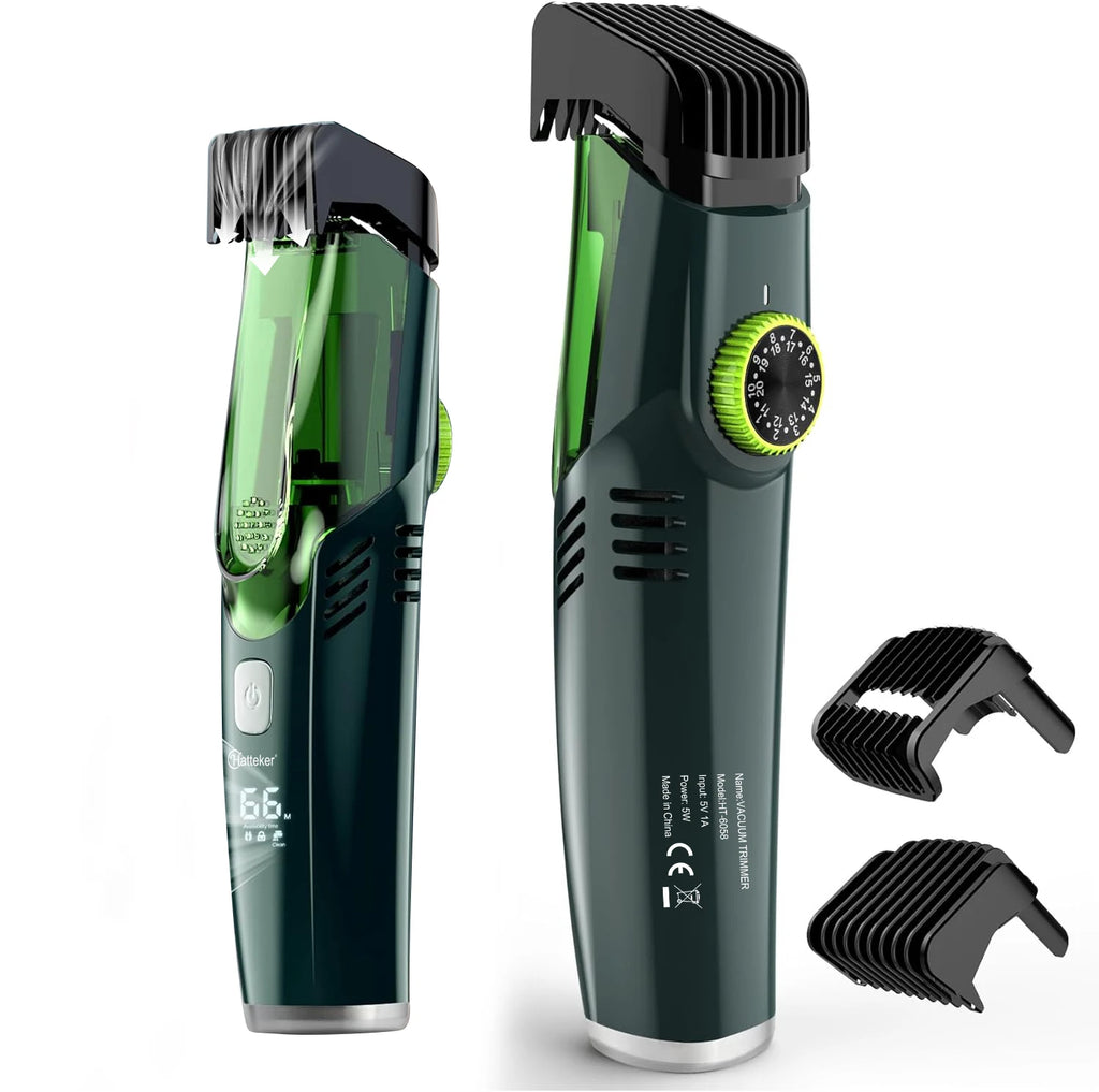 Hatteker Beard Trimmer for Men Cordless Adjustable Beard Mustache Trimmer with Built-in Vacuum Wet/Dry Clipper Travel-Friendly