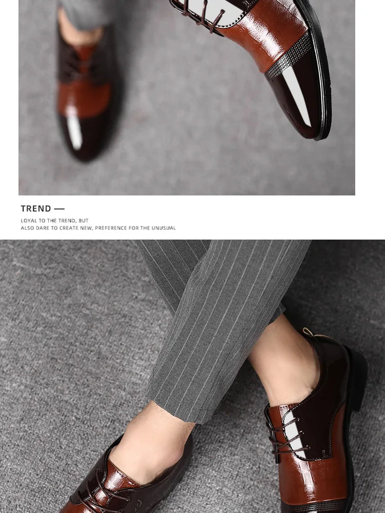 Men's Oxfords Shoes Lace Up Point Toe Business Casual Shoes for Men Wedding Party Office Men's Shoes Luxury Dress Shoe 2026 New