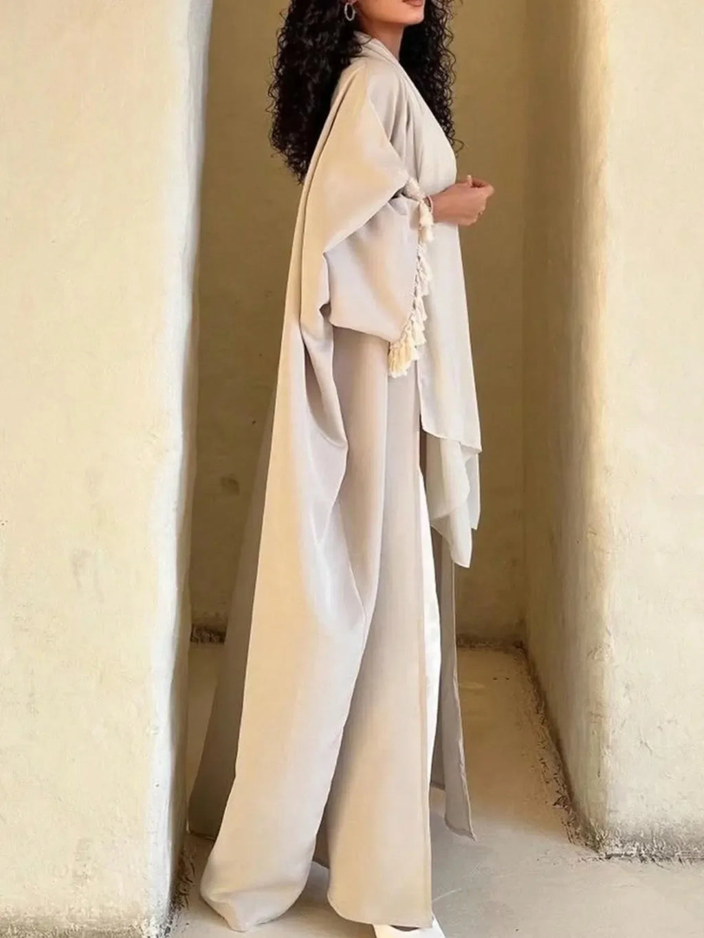 Dubai Abbayas for Women Muslim Dress Open Abayas Fringed Kimono Cardigan Caftan Marocain Femme Robe Dubai Abayo Islamic Clothing