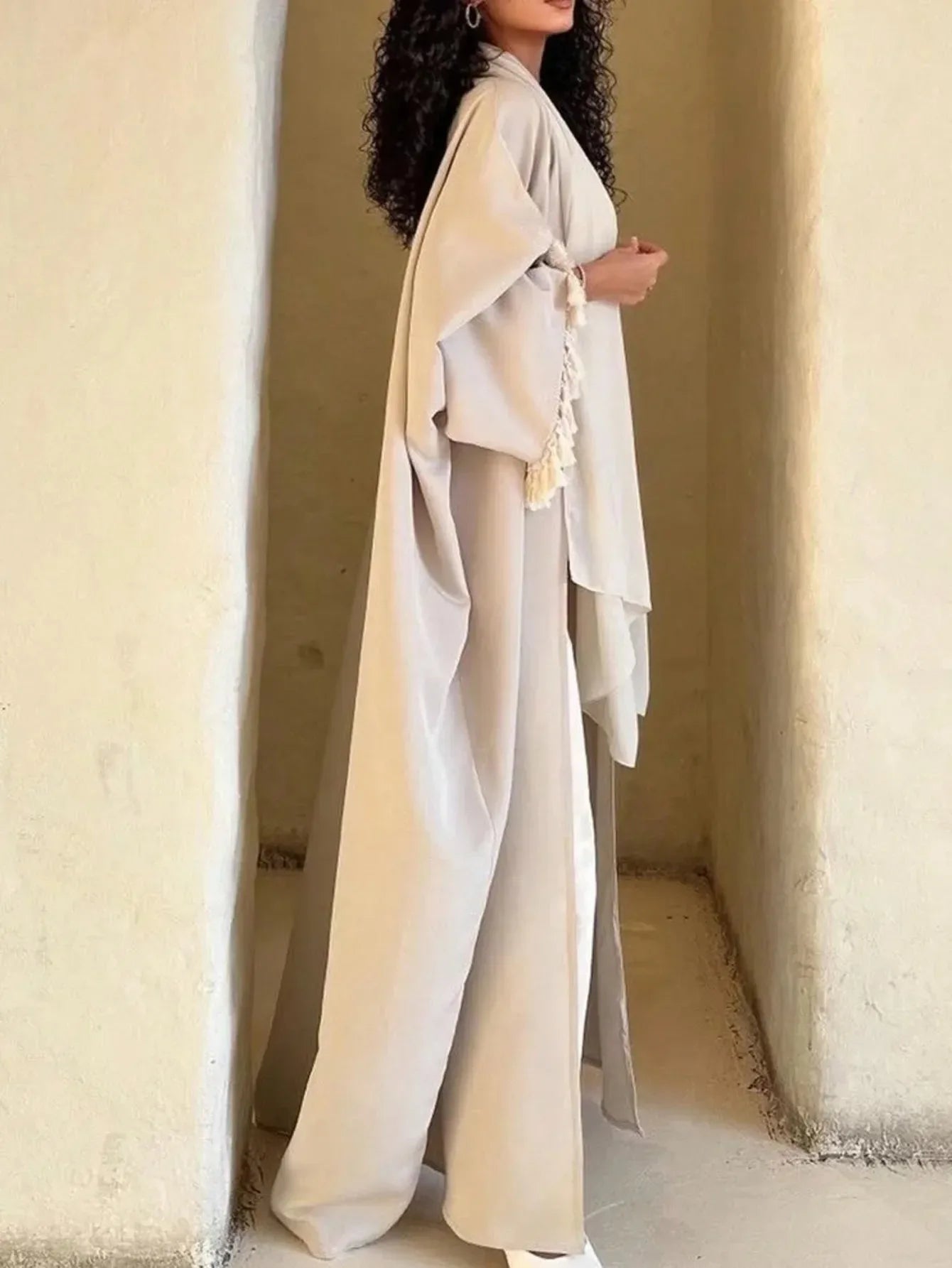 Dubai Abbayas for Women Muslim Dress Open Abayas Fringed Kimono Cardigan Caftan Marocain Femme Robe Dubai Abayo Islamic Clothing