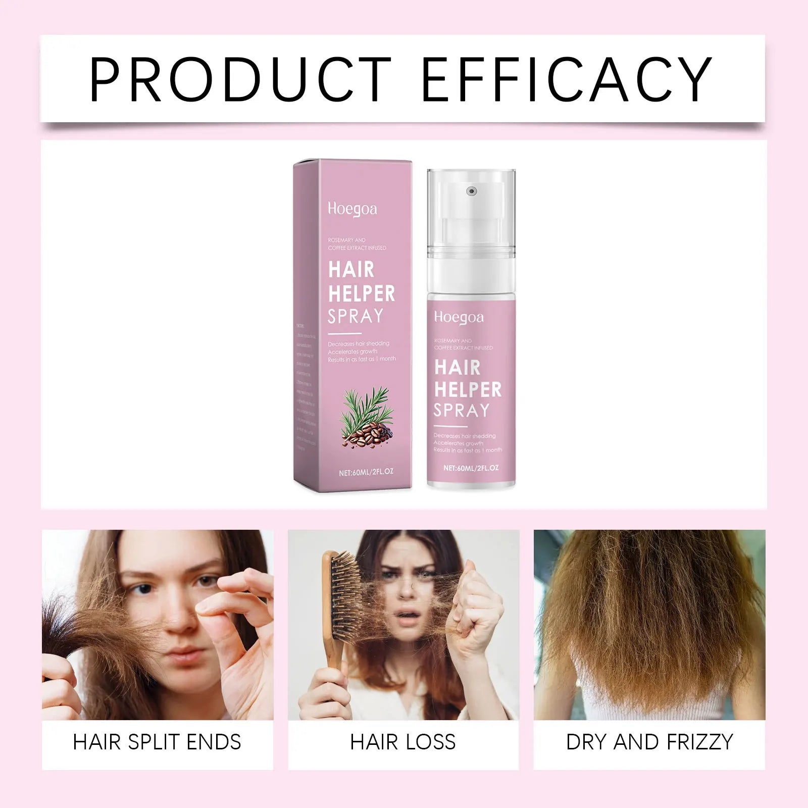Rosemary Hair Nourishing Spray Strengthen Growth Repair Scalp Damage Keep Shiny Restore Soft For Curly Hair Care Essential Oils