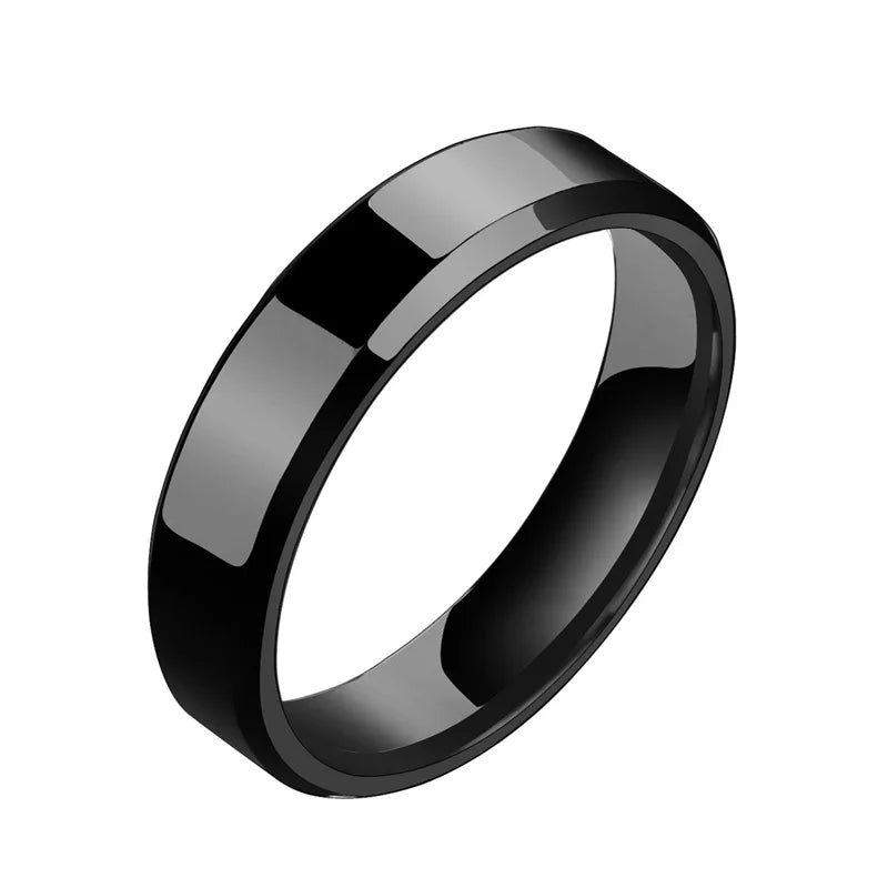 Freeteeme Punk 2mm/4mm/6mm/8mm Wide Simple Rings for Women Men Stainless Steel Smooth High Polished Wedding Finger Rings Jewelry