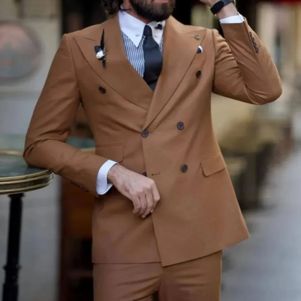 Elegant Suits For Men Wedding 2 Pieces Fashion Classic Full Jackets Pants Blazers Outfit 2025 Formal Costume