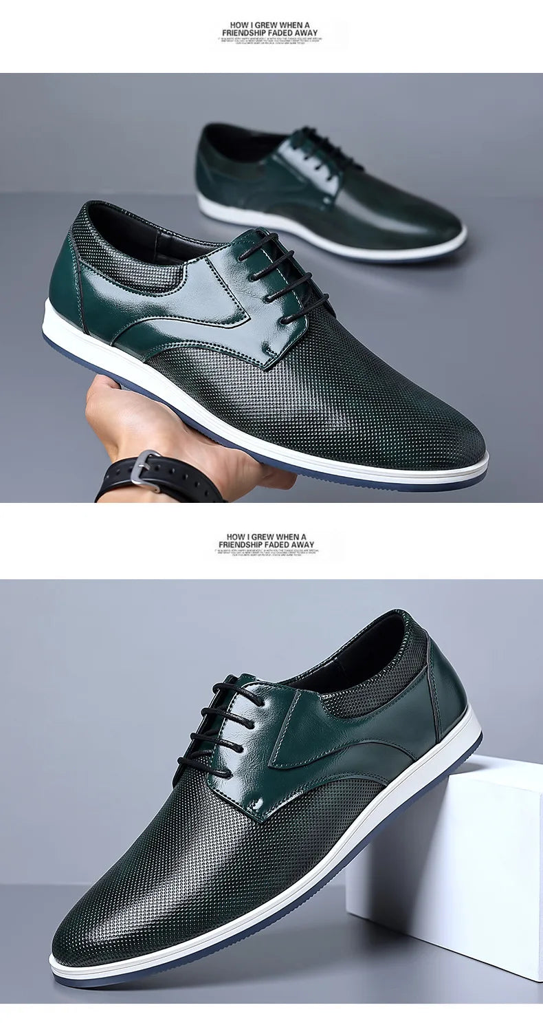 Dress Shoes for Men Genuine Leather Business Formal Oxfords Footwear Quality Leather Loafers Zapatos Hombre Man Wedding Shoes