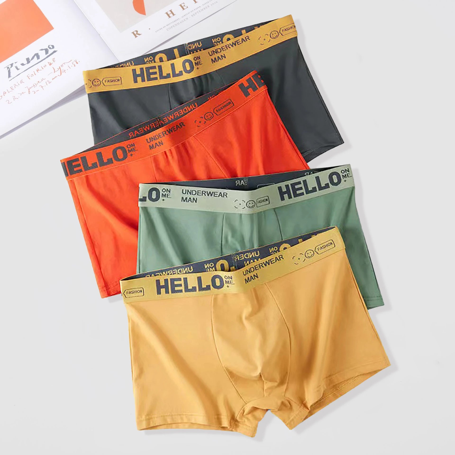 4Pcs Boxer Shorts Men's Underwear Sexy Panties Cotton Boxers Print Underpants Male Shorts U Convex Lingerie Plus Size 6XL