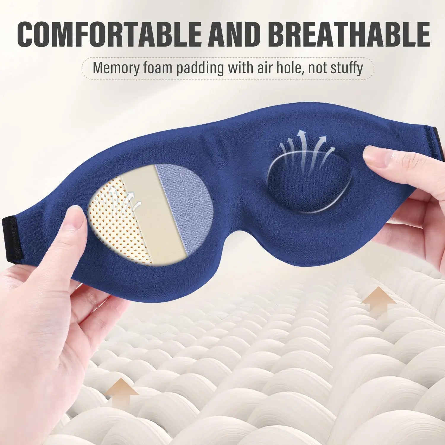 Eye Mask for Sleeping 3D Contoured Cup Blindfold Concave Molded Night Sleep Mask Block Out Light with Women Men