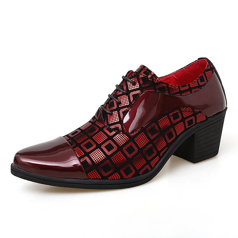 Men Formal Shoes High Heels Business Dress Shoes Male Oxfords Pointed Toe Formal Shoe for Man Luxury Wedding Party Leather Shoe