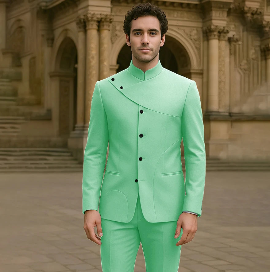 Charming Men's Suits Customized High Fashion Single-breasted Two Pieces (Jacket+Pants) Male Smart Casual Simple Straight Set
