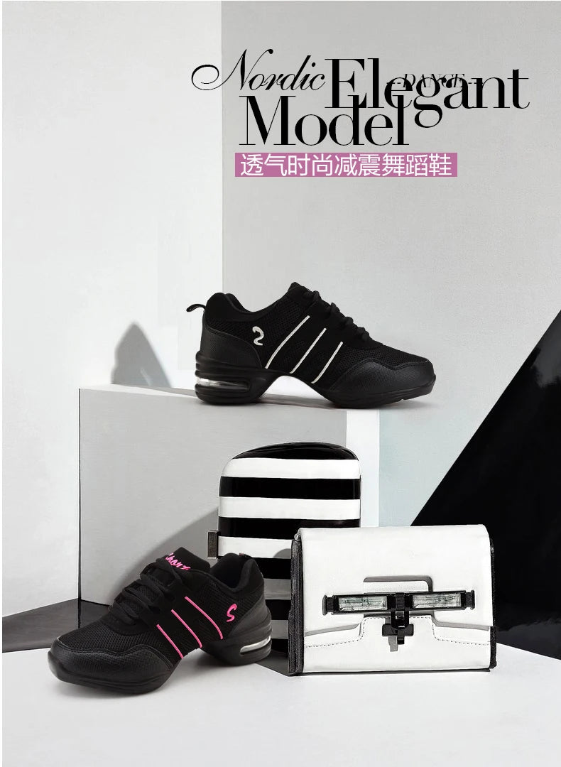 Dancing Shoes For Women Sports Feature Modern Jazz Dance Shoes Soft Outsole Breath Dance Shoes Female Waltz Sneakers Wholesale