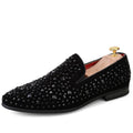 Dress Shoes for Men Luxury Pointed Toe Black Loafers Denim Metal Sequins Shoes Fashion High Quality Men Party Wedding Shoes New