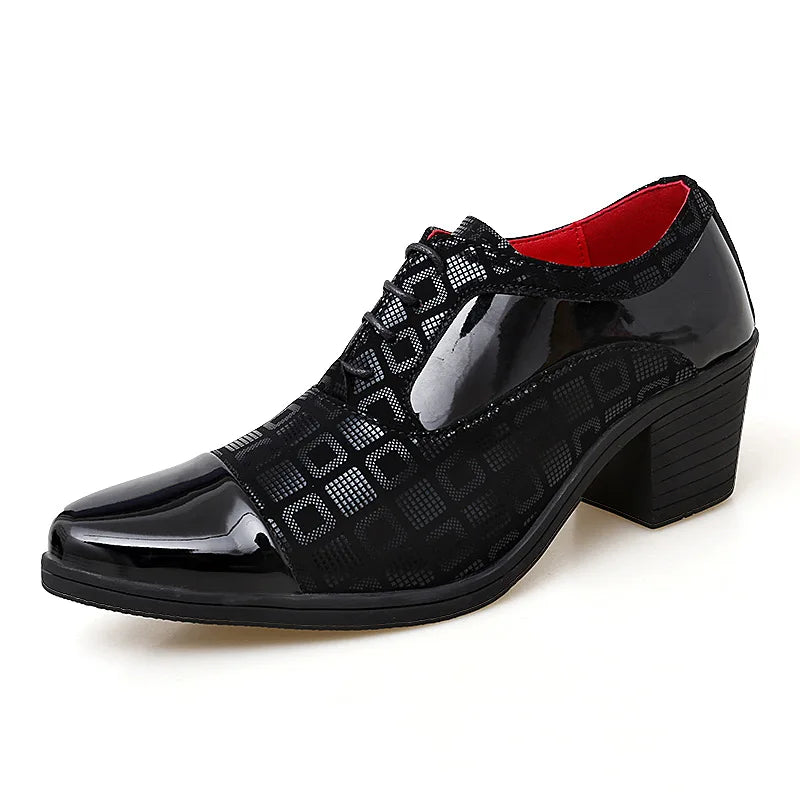 Men Formal Shoes High Heels Business Dress Shoes Male Oxfords Pointed Toe Formal Shoe for Man Luxury Wedding Party Leather Shoe