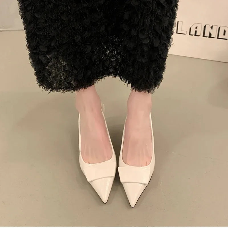 2025 Summer Women's Shoes High Heel Women Sandals Fashion Pointed Toe Singbacks Shoes Design Style Banquet Party Sandalias Shoes