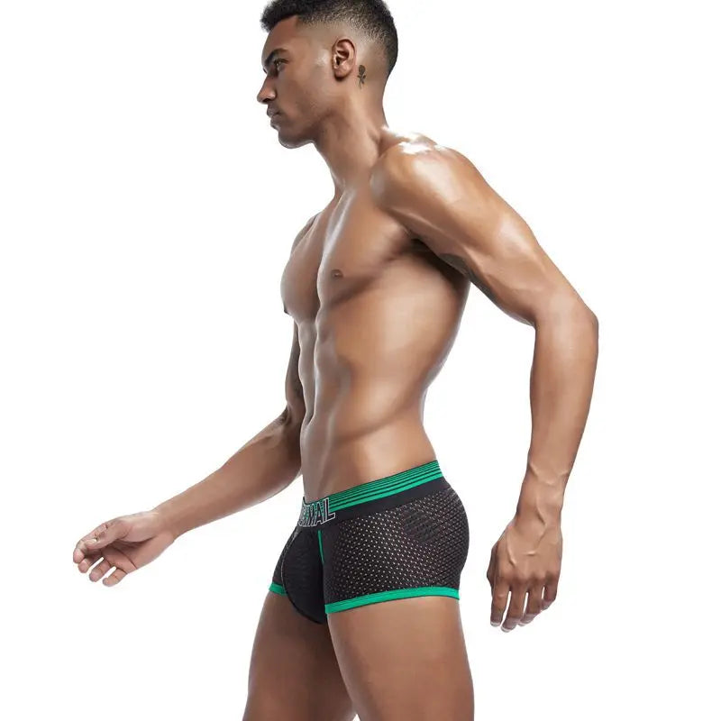 JOCKMAIL Men Underwear Boxes Mesh Quick Drying Ice Silk Breathable Youth Fashion Calzoncillos Sexy Am Gosteren Killer Sansursuz