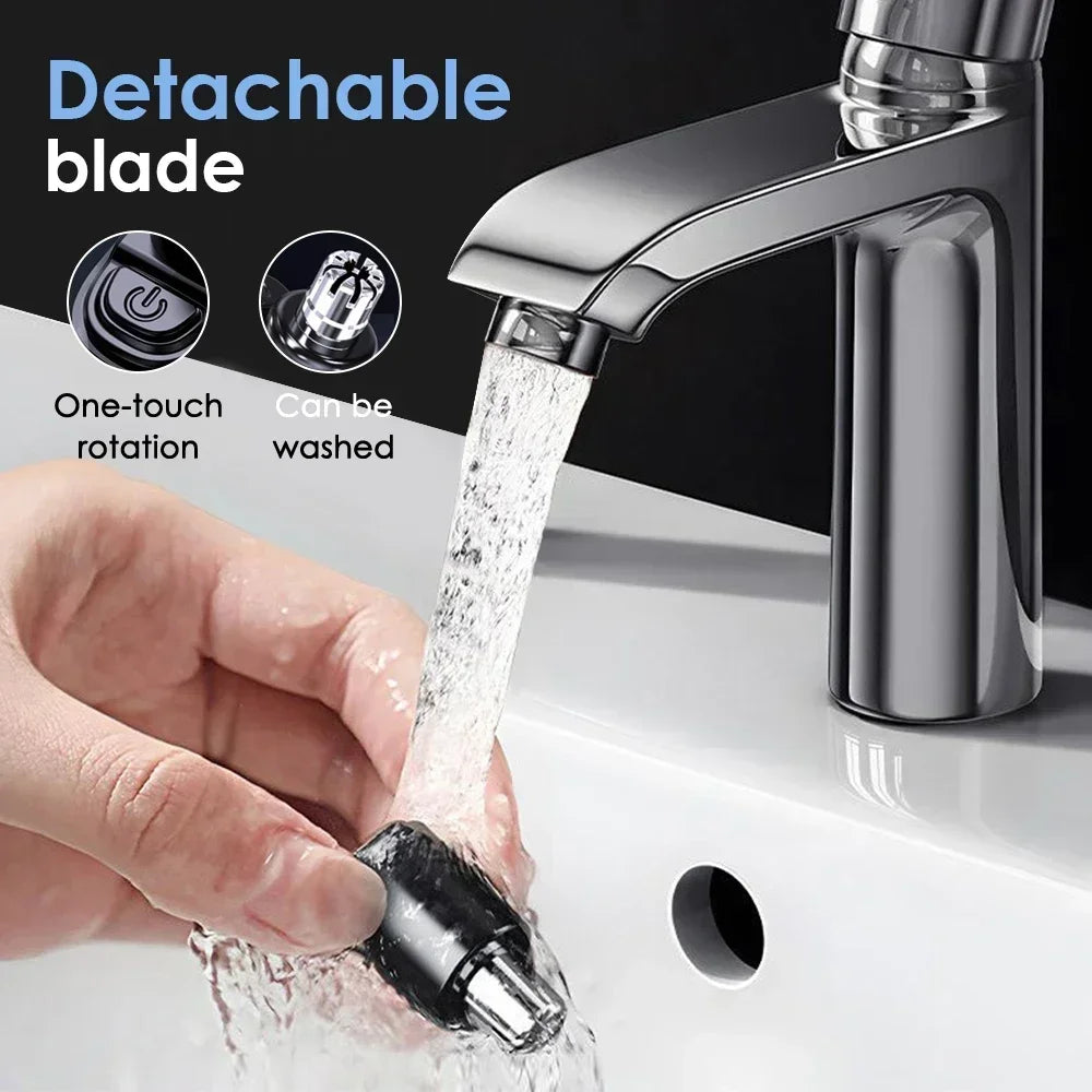 Rechargeable Nose/Ear Hair Trimmer for Men & Women - 2-in-1 Waterproof Dual Blade, Cordless Auto Groomer with USB Charging