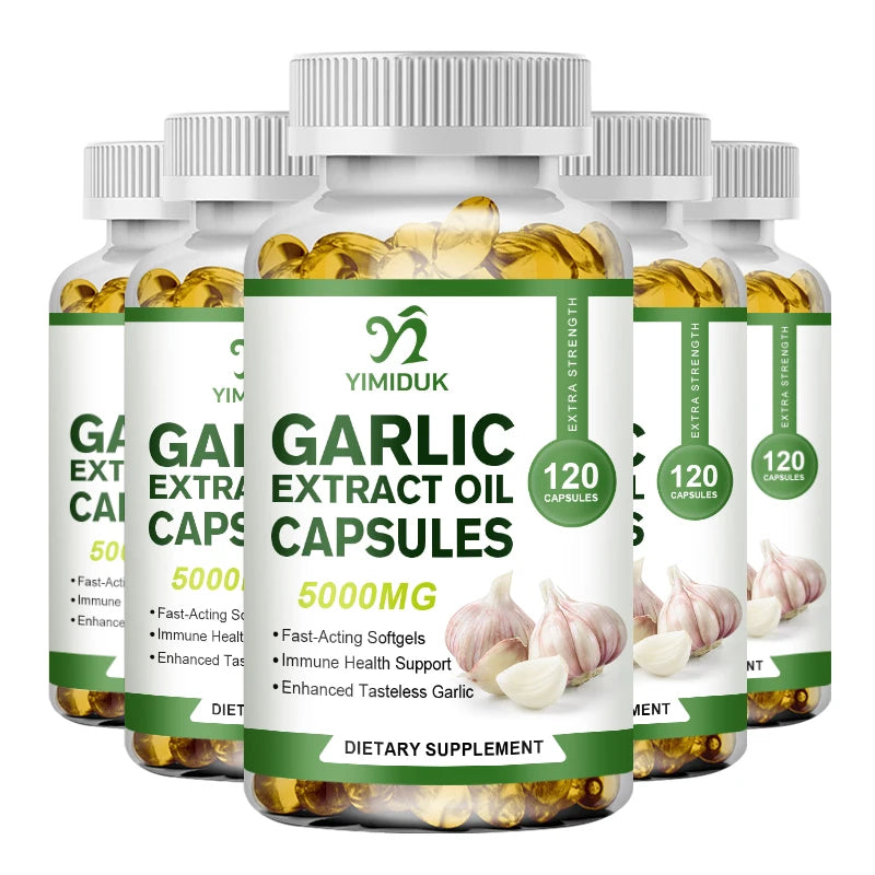 Organic Garlic Oil Extract Capsules Immunity Improves Cardiovascular Function Support Increase Glutathione Level Cellular Detox