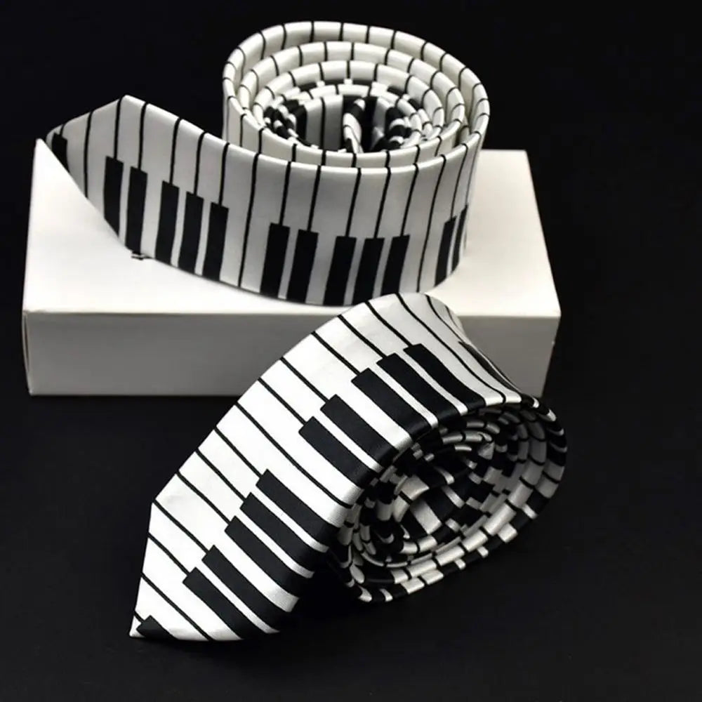 Slim Piano Keyboard Men Casual Tie Music Tie Necktie