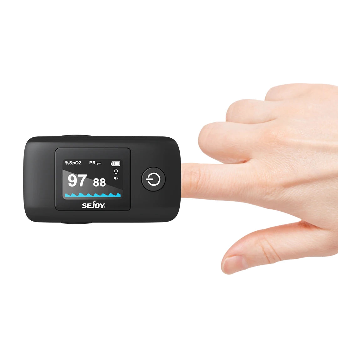 Sejoy Digital Wrist Blood Pressure Monitor,Finger Pulse Oximeter OLED Blood Oxygen Saturation,Heart Rate Meter BP Monitor