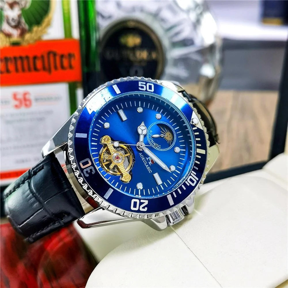 Series of Watches for Men, Fully Automatic Mechanical Watches, Hollow Design, Waterproof, High-End, Light Luxury, Fashionable, Business Casual, Simple, Stylish, Social, Young Men's Watches, Men's Models