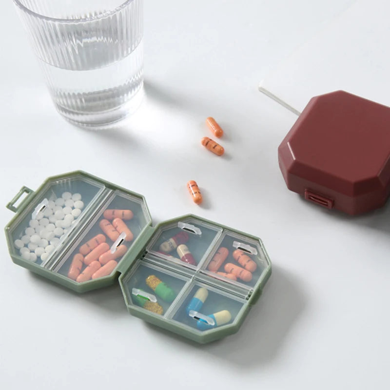 10 Compartments Travel Pill Organizer Pocket Portable Pill Storage Box Case Daily Pill Container or Purse Fish Oil Medicine