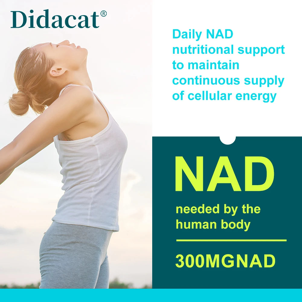 NAD + Resveratrol - Anti-aging, Helps Boost Energy, Promotes Cell and Skin Health, Neuroprotection and Sleep Improvement