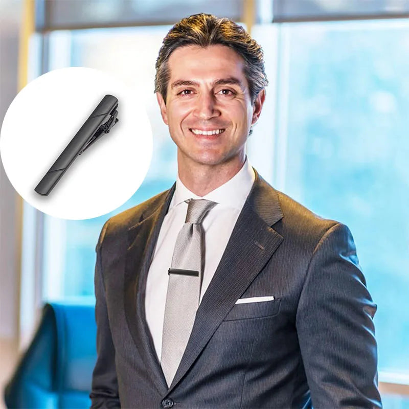 5.8x0.6cm Tie Clips for Men's Tie Clip Firm Man Tie Kit Simple Bar Clasp LD01