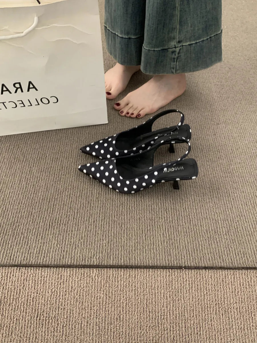 Women Pointed Toe High Heels Shoes Sexy Sandals Summer Fashion Slippers 2026 Elegant Dress Slingback Shoes Walking Slides Woman