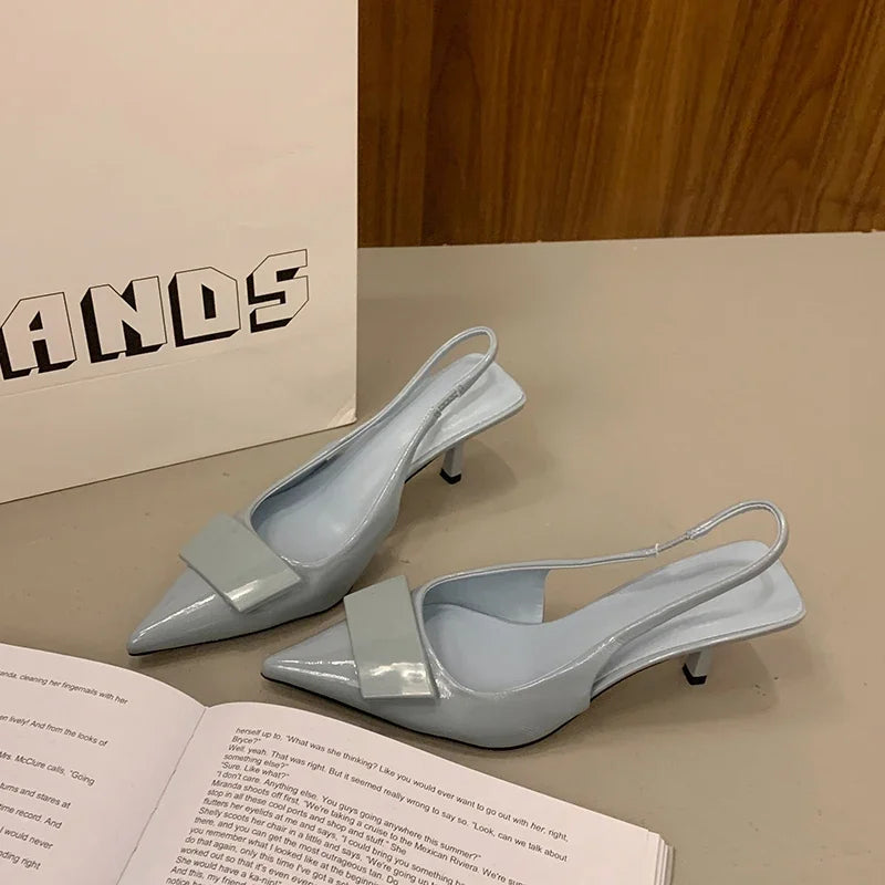 2025 Summer Women's Shoes High Heel Women Sandals Fashion Pointed Toe Singbacks Shoes Design Style Banquet Party Sandalias Shoes