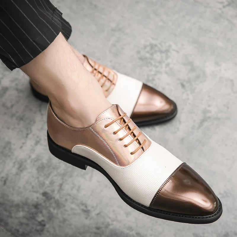 Men's Formal Shoes with Multi-color Design Fashionable High Quality Large Size Low-cut Slip-on Suitable for Business Wear.