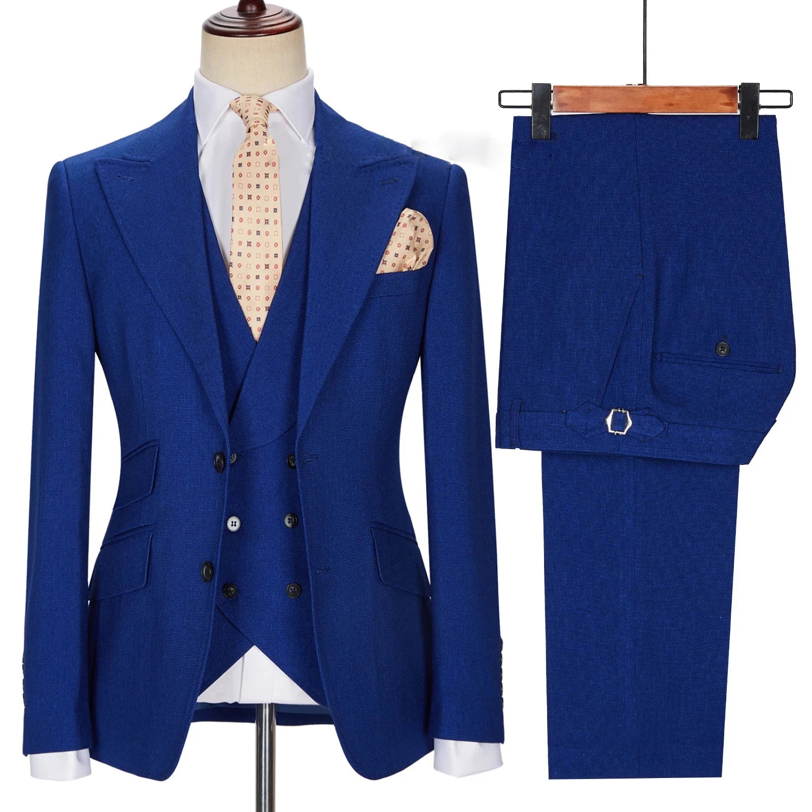 New Men Suits Set Tuxedos Wedding Dress Casual Blazer Jacket Vest Pants Tailor-Made Clothes Costume Homme