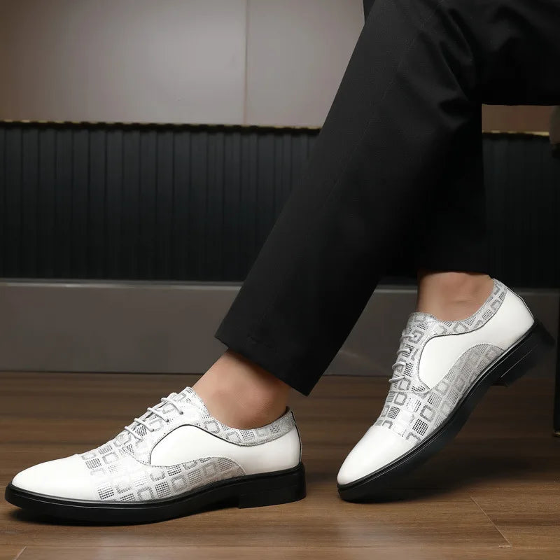 Luxury Dress Shoes for Men 2025 Spring Autumn Fashion Formal Suit Shoes Man Brand PU Leather Wedding Party Style Susiness Shoes
