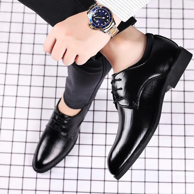 2026 New Mens Leather Dress Shoes Men's Formal Social Male Shoe Casual Business Pointed Toe Luxury Party Designer Shoes for Men