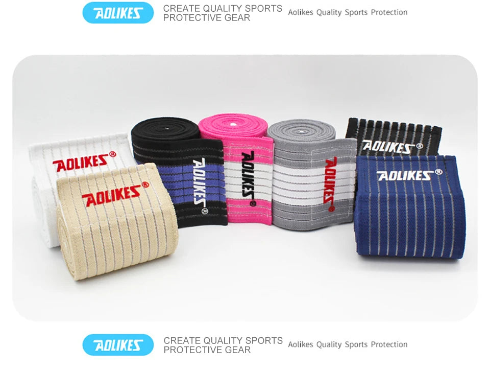 AOLIKES 1PC 40-180CM Elastic Bandage Compression Knee Support Sports Strap Knee Protector Bands Ankle Leg Elbow Wrist Calf Brace