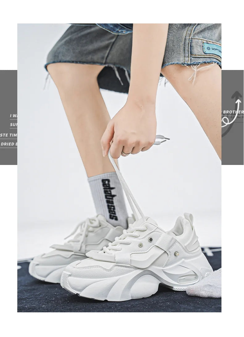 Shoes  Men High Quality Platform Sneaker Fashion High-top Leather Sports Men 2026 Thick-soled Casual Shoes Zapatillas Hombre