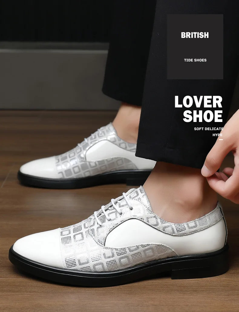 Luxury Dress Shoes for Men 2025 Spring Autumn Fashion Formal Suit Shoes Man Brand PU Leather Wedding Party Style Susiness Shoes