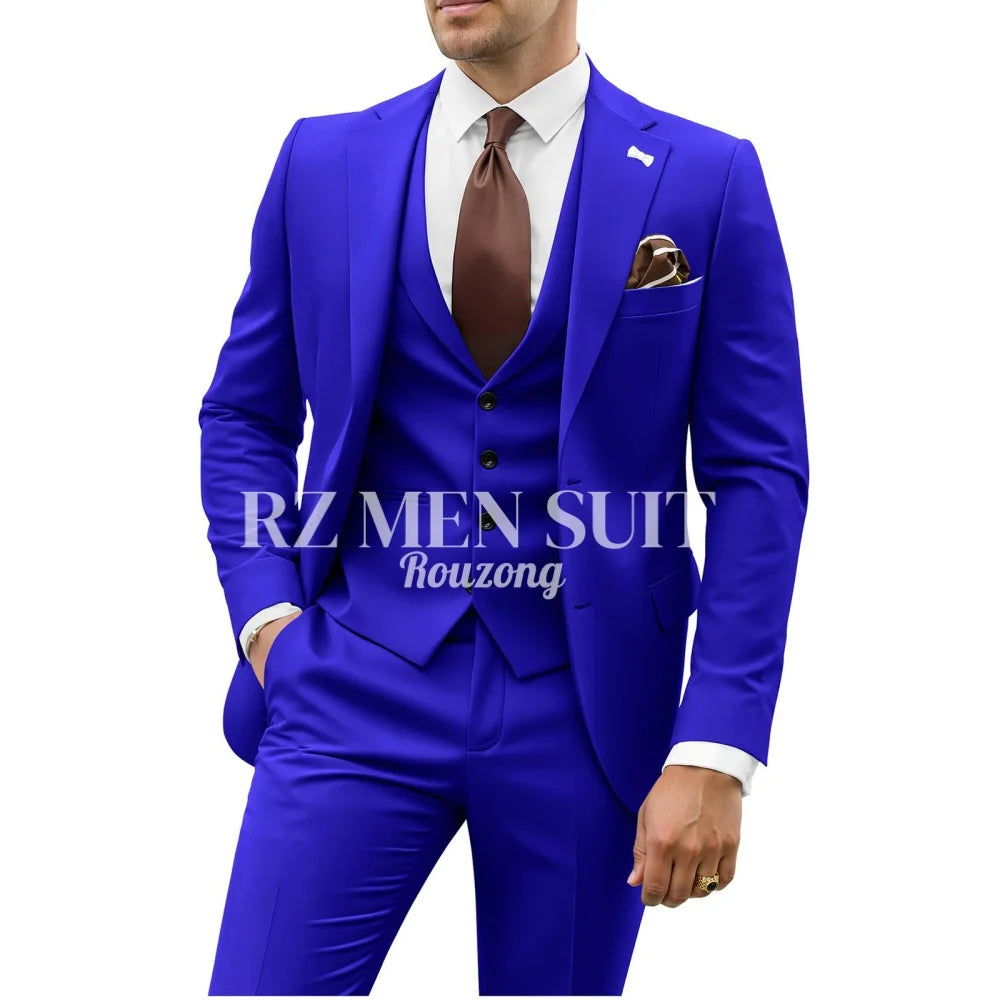 Mens Suit 3 Piece Suits for Men Slim Fit Wedding Groom Suit Men Blazer Vest Pant Suits for Prom Business Formal costumes hommes