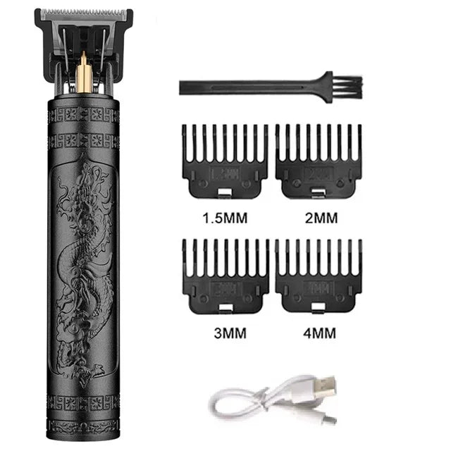 T9 Vintage Hair Clipper Professional Electric Rechargeable Barber Trimmer Cordless Trimmer Type-c Zero Gapped Cutting Barber