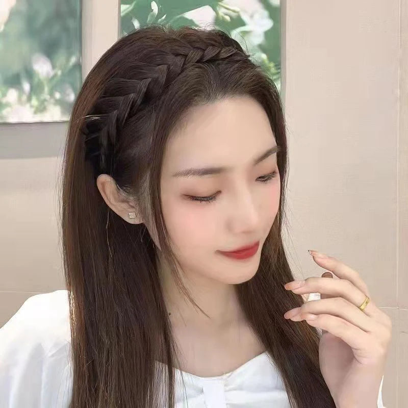 Twist Wig Headbands For Women Wide Braids Hairbands Handmade Head Hoop Hair Styling Headwear Accessories Gift