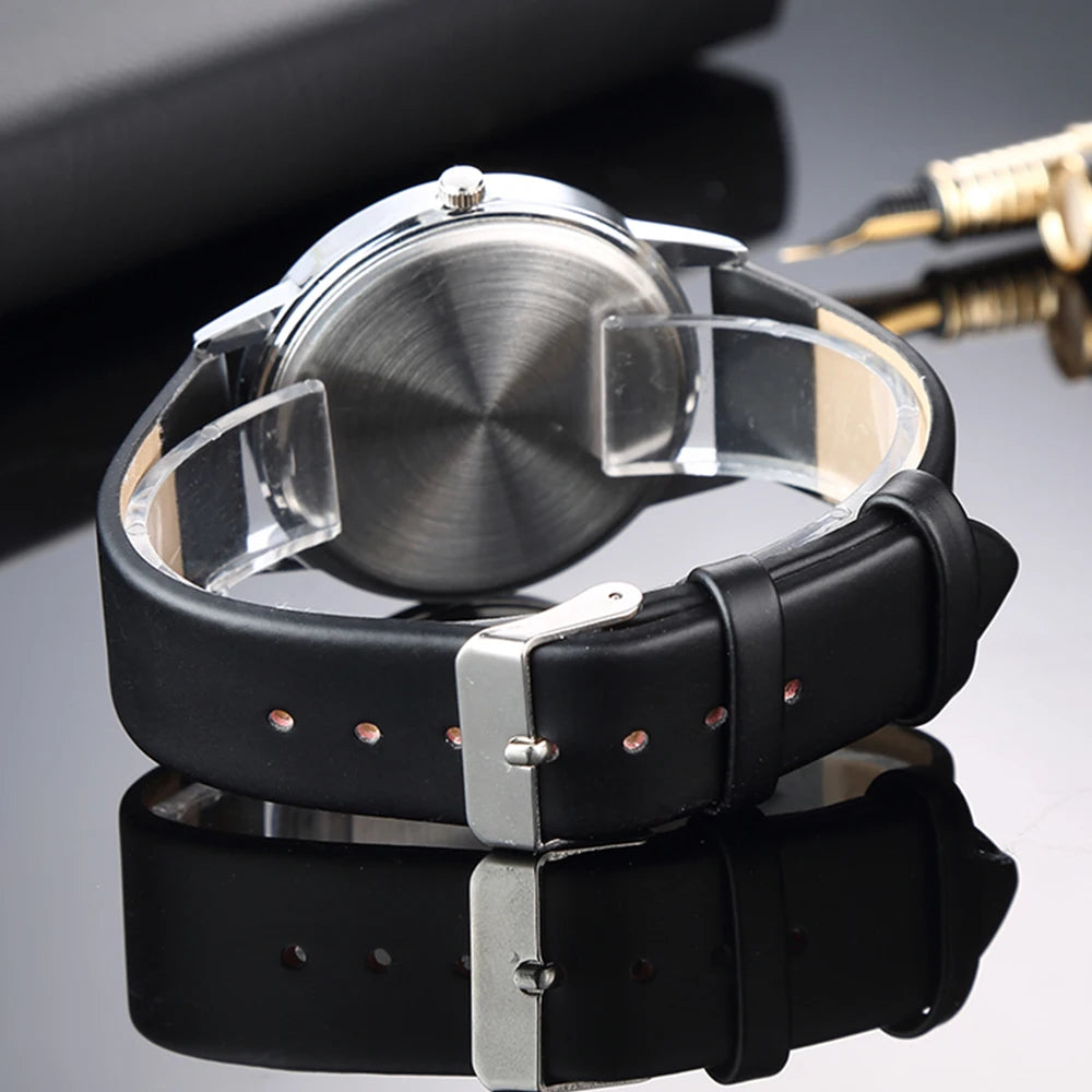 Women's Watches Simple Style Watch Fashion Metal Round Dial Analog Quartz Watch for Men Women Minimalist Watch Quartz Clock