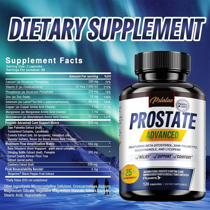 Prostate Health Supplement - Natural Saw Palmetto Extract, Supports Prostate and Hair Health,Improves Immunity