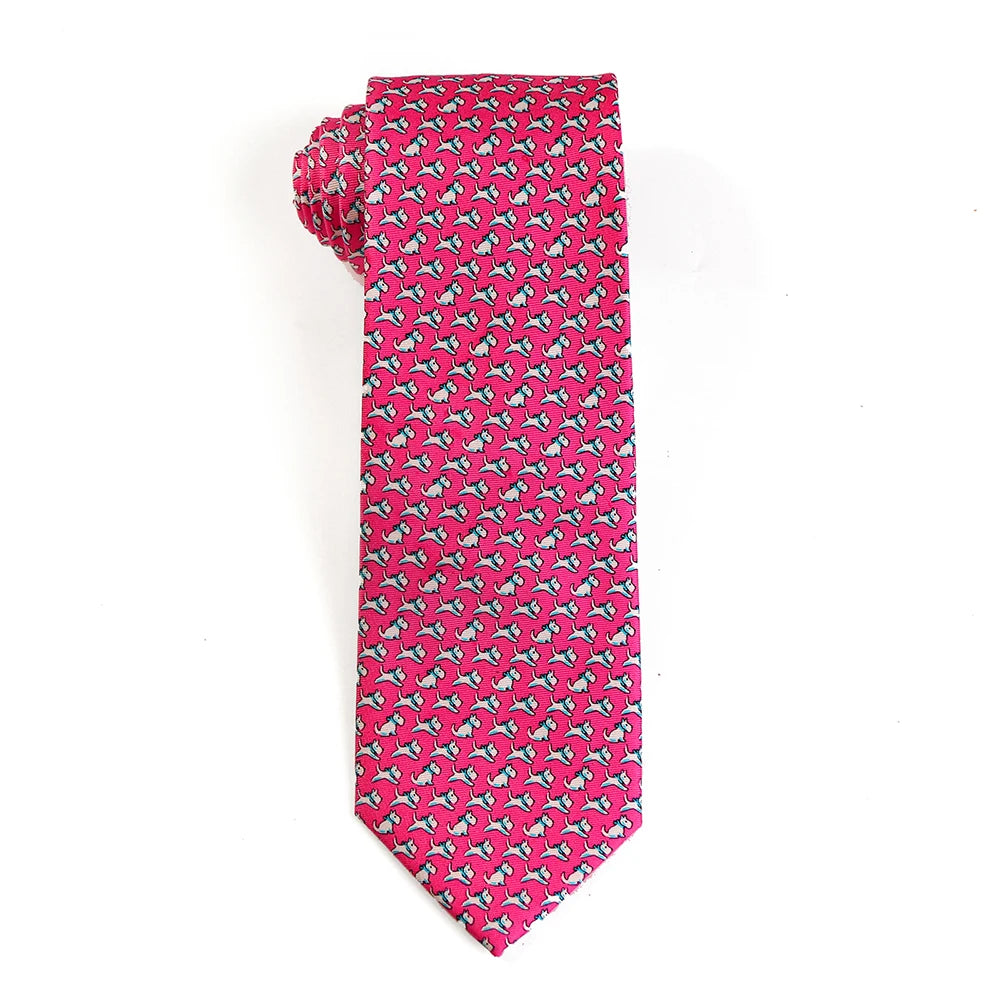 Tailor Smith 100% Silk Ties For Men Handmade Necktie With Animal Pattern Tie Father's Day Birthday Gift Tie