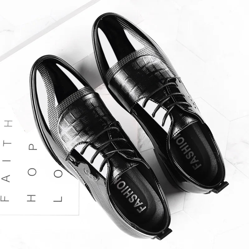 Men's Oxfords Shoes Lace Up Point Toe Business Casual Shoes for Men Wedding Party Office Men's Shoes Luxury Dress Shoe 2026 New