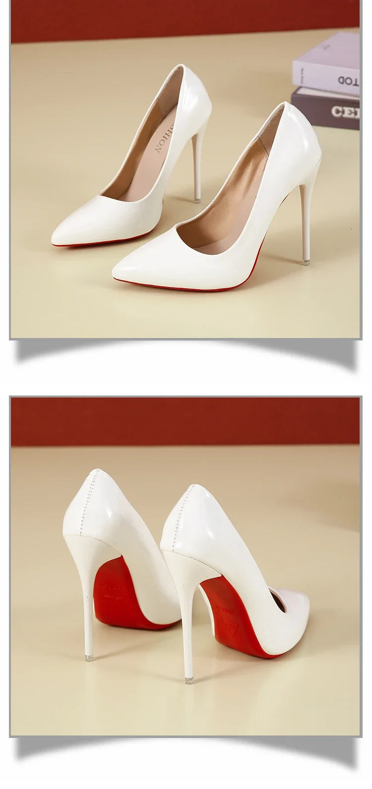 2026 Women Shoes Red High Heels Sexy Pointed Toe 12cm Pumps Wedding Dress Shoes Nude Black Color Red Rubber Bottom High Heels
