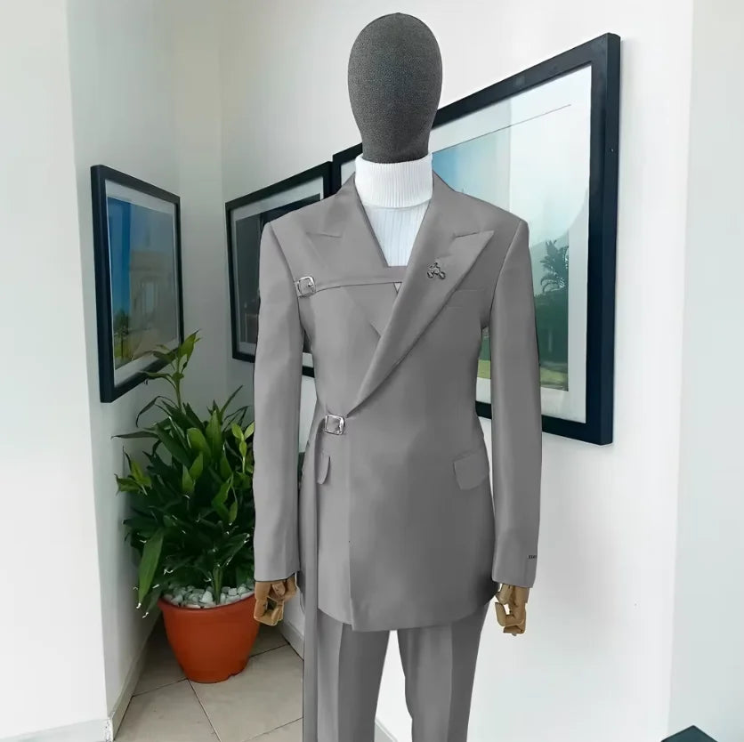 2024 New Men's Suit White Suit Formal Party Wedding Tuxedo Blazer Elegant Men's Suit 2 Piece Jacket Pants Dress for Men